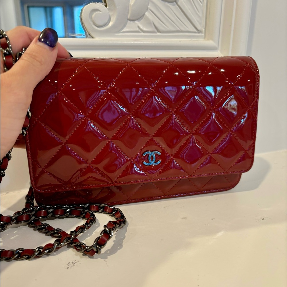 Chanel Patent Red Leather Bag